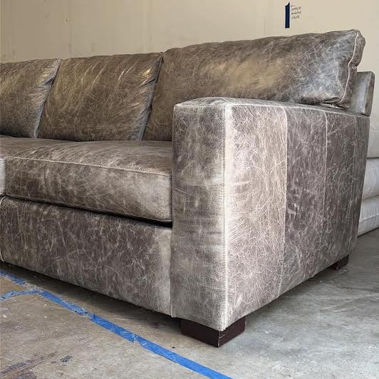 Distressed Leather Sofa Set