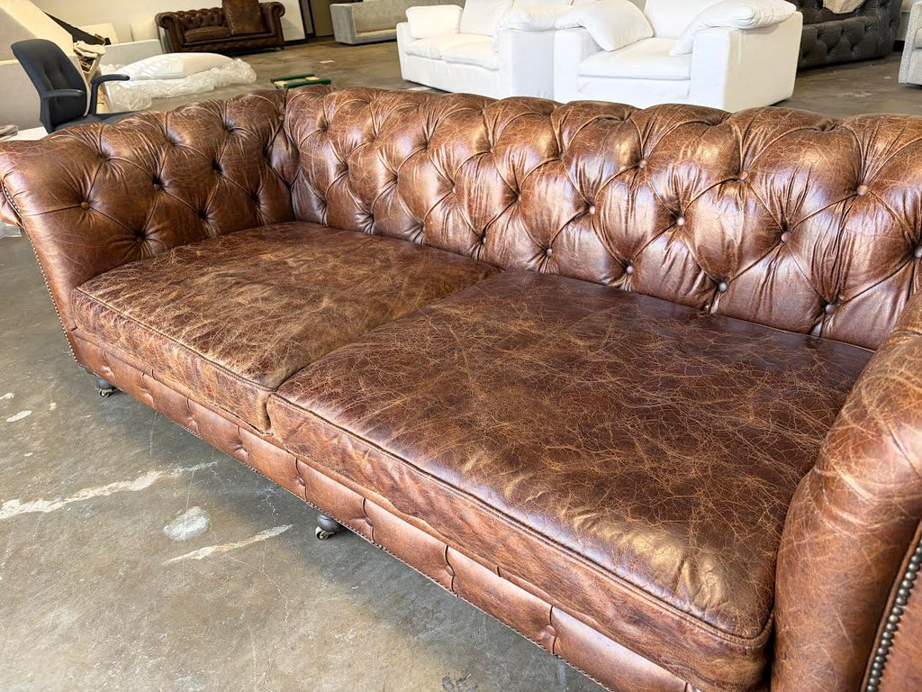 Restoration Hardware Kensington Leather Sofa