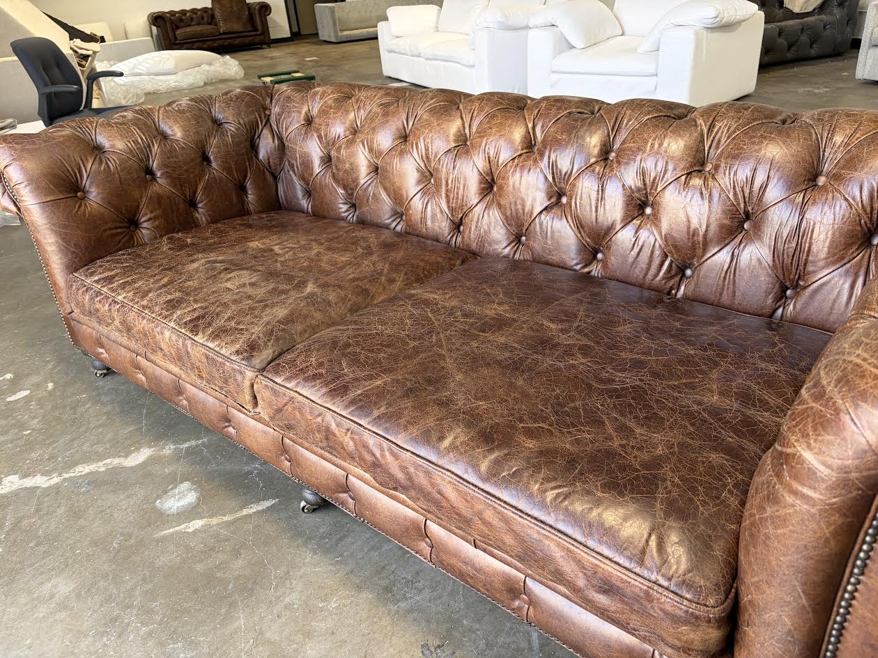 Restoration Hardware Kensington Leather Sofa