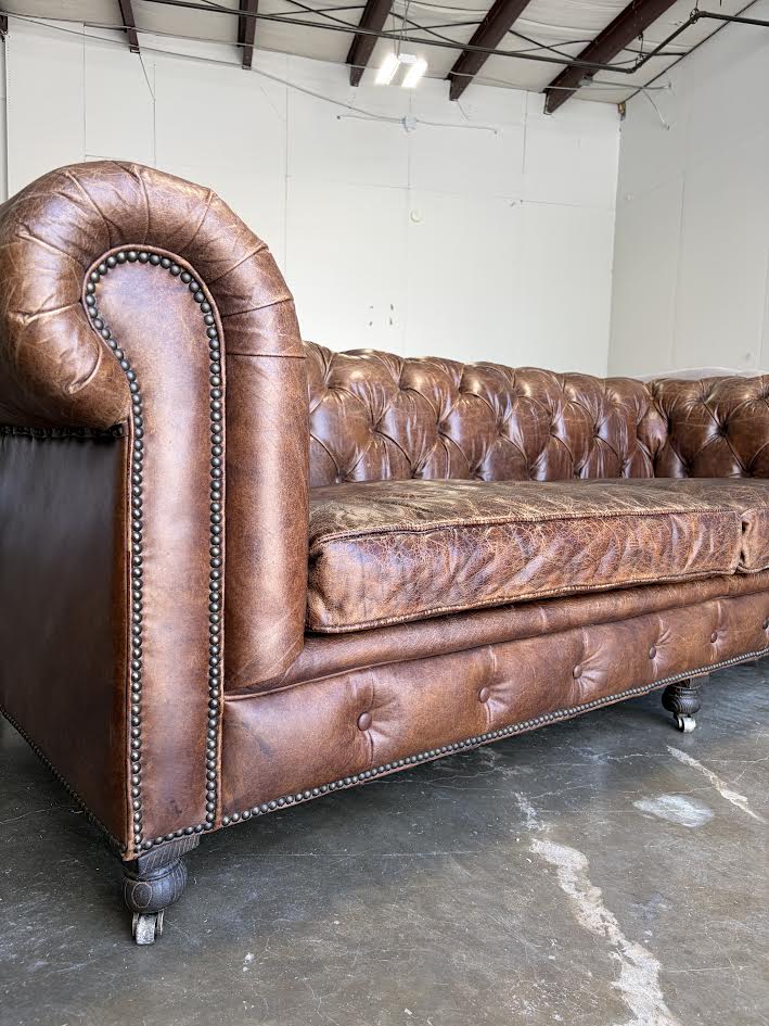 Restoration Hardware Kensington Leather Sofa