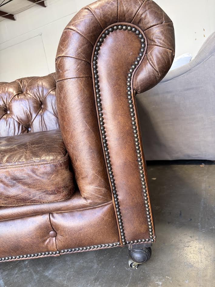 Restoration Hardware Kensington Leather Sofa