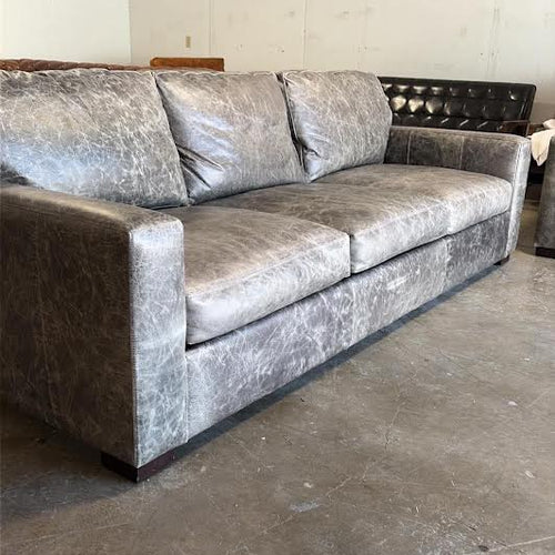 Distressed Leather Sofa Set