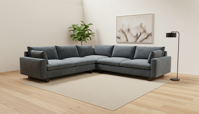 Navy West Elm Sectional Couch