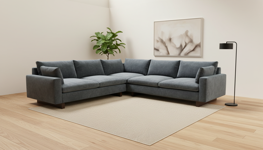 Navy West Elm Sectional Couch