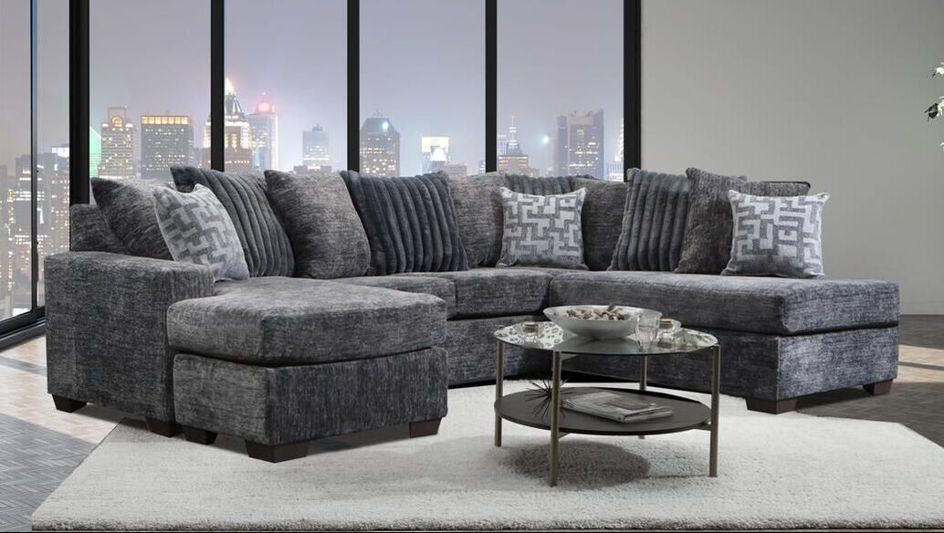 Galactic Charcoal Double Chaise Sectional