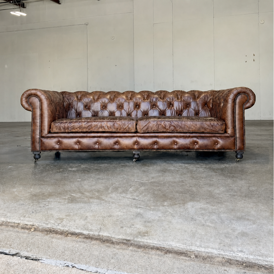 Restoration Hardware Kensington Leather Sofa