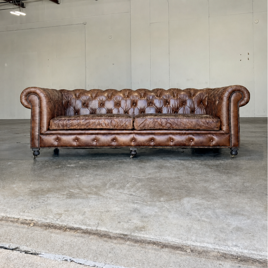 Restoration Hardware Kensington Leather Sofa