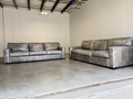Distressed Leather Sofa Set